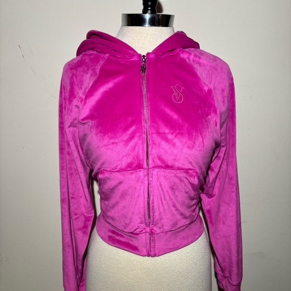 Victoria's Secret Fuchsia Velour Hoodie
